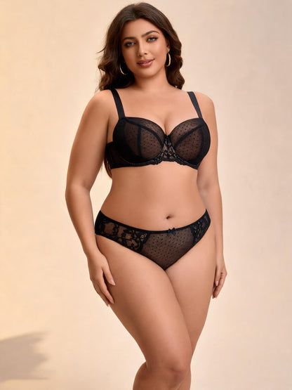 Anti-Sagging 3D Solid Lace & Tummy Control Lace Bra Set