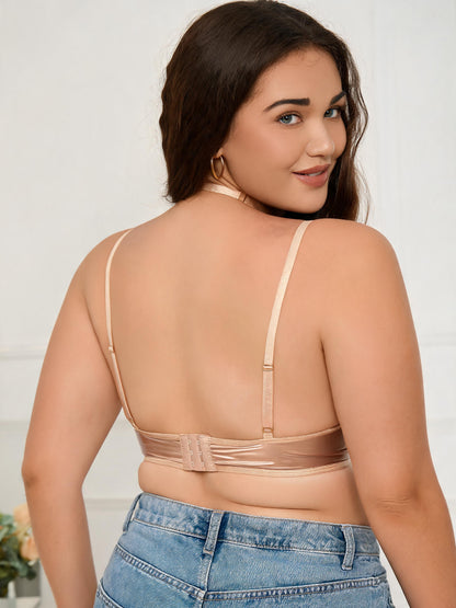 Patent Leather Bra with Chain Harness Metallic Studded Bralette