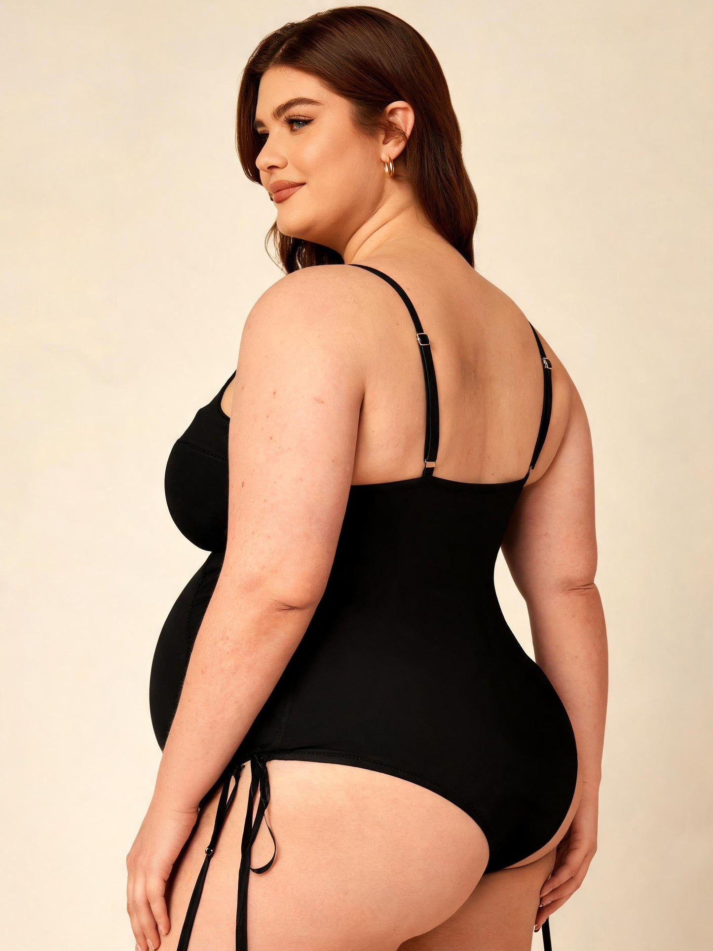 Lace Up Basque with Garter Straps Heart Ring Corset Teddy