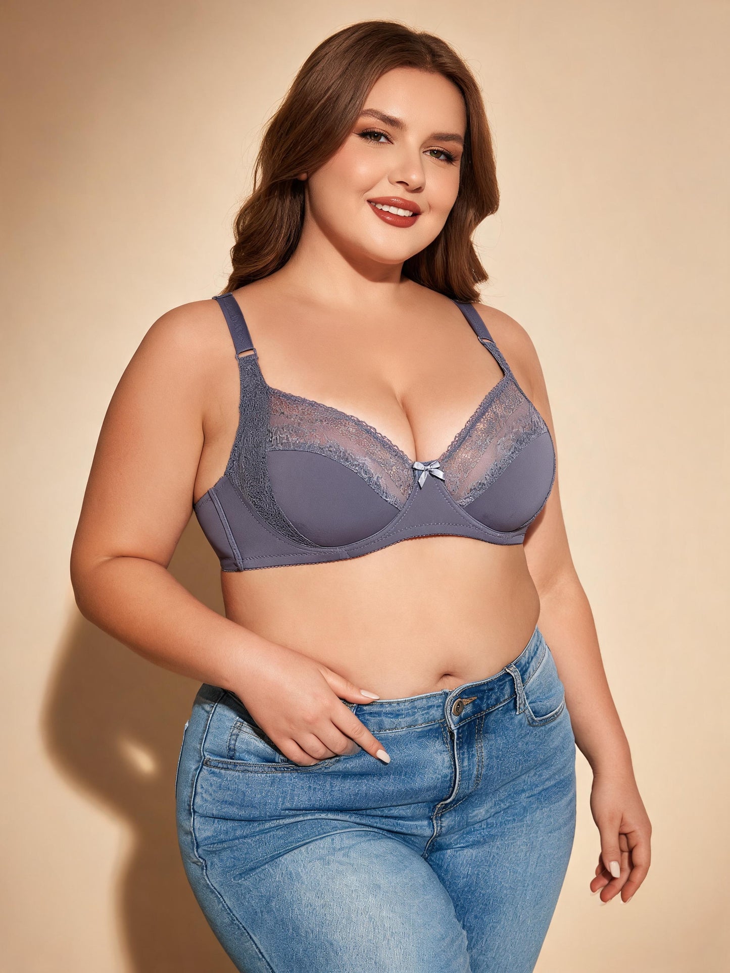 Tummy Control & Anti-Underarm Fat Design Lace Side-Support Bra