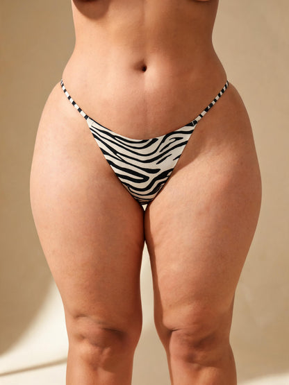 Sexy Low Waist T-Back Seamless & Thin Strap Leopard Print Thong