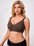 Leopard Muse Dark Leopard wireless bra — front view