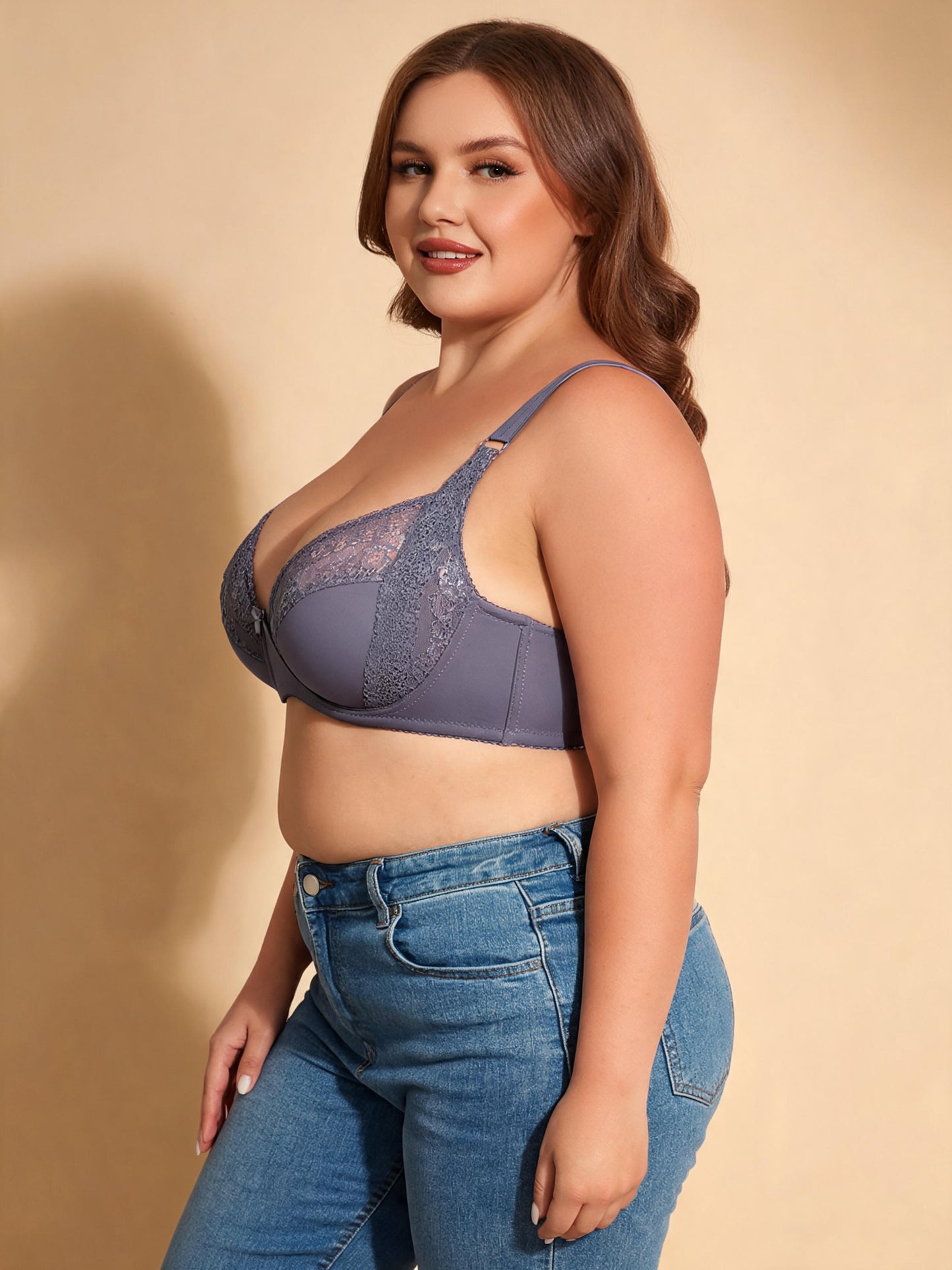 Tummy Control & Anti-Underarm Fat Design Lace Side-Support Bra
