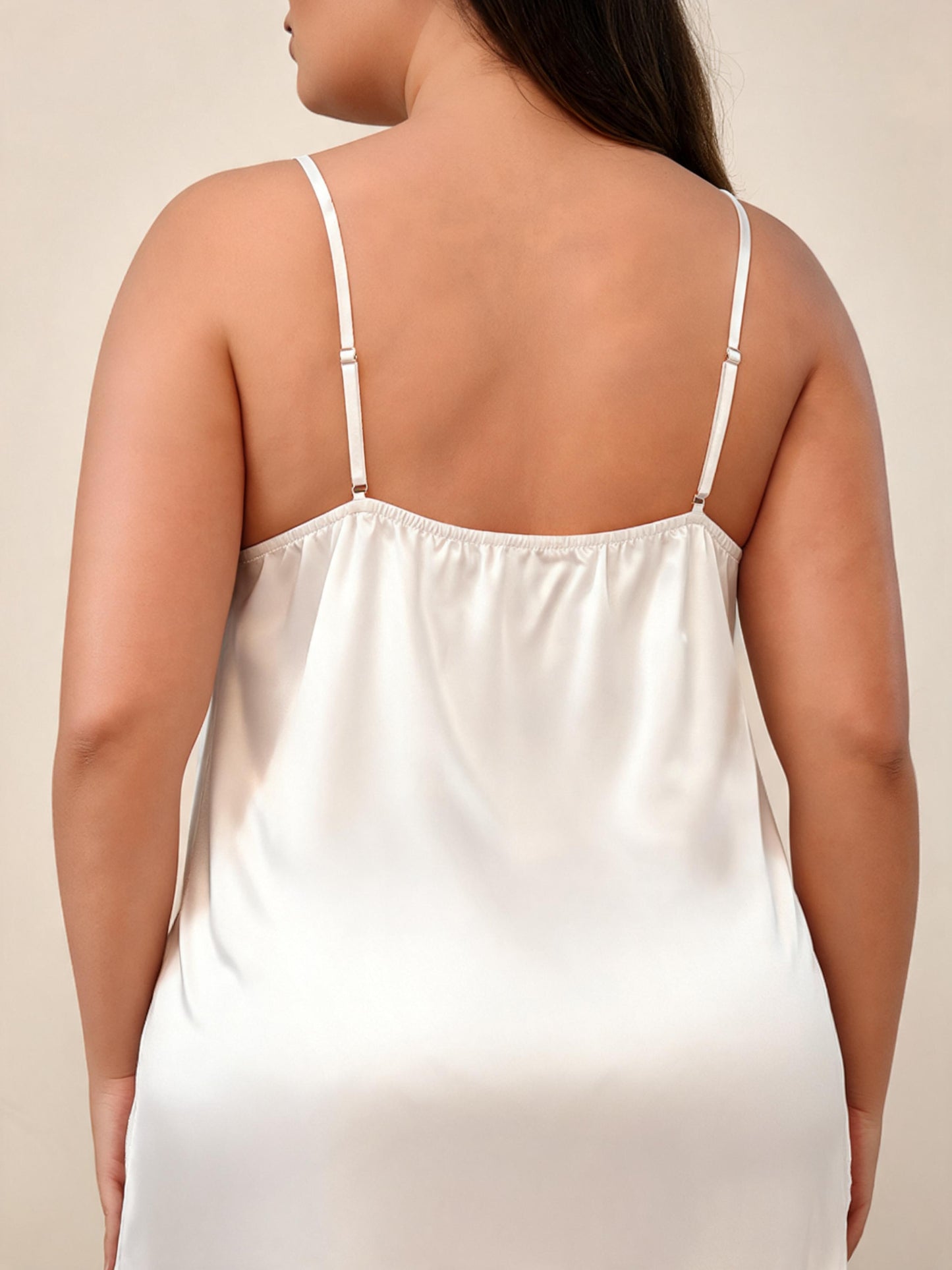 Panel Slip Dress Sheer Mesh Satin Chemise for Bridal Honeymoon