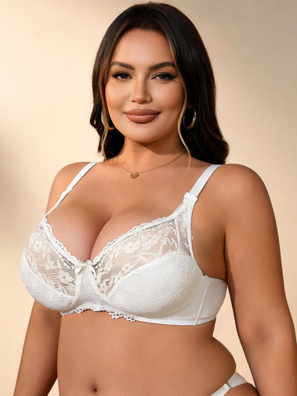 Wireless Full Coverage Bralette Unpadded Comfort Lift Bra with Bow Detail