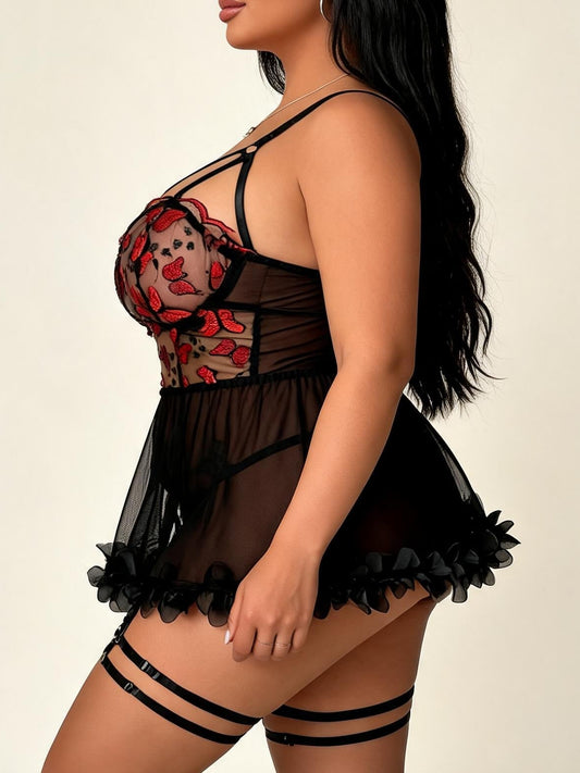 Rose Ombrée Nuisette en Résille