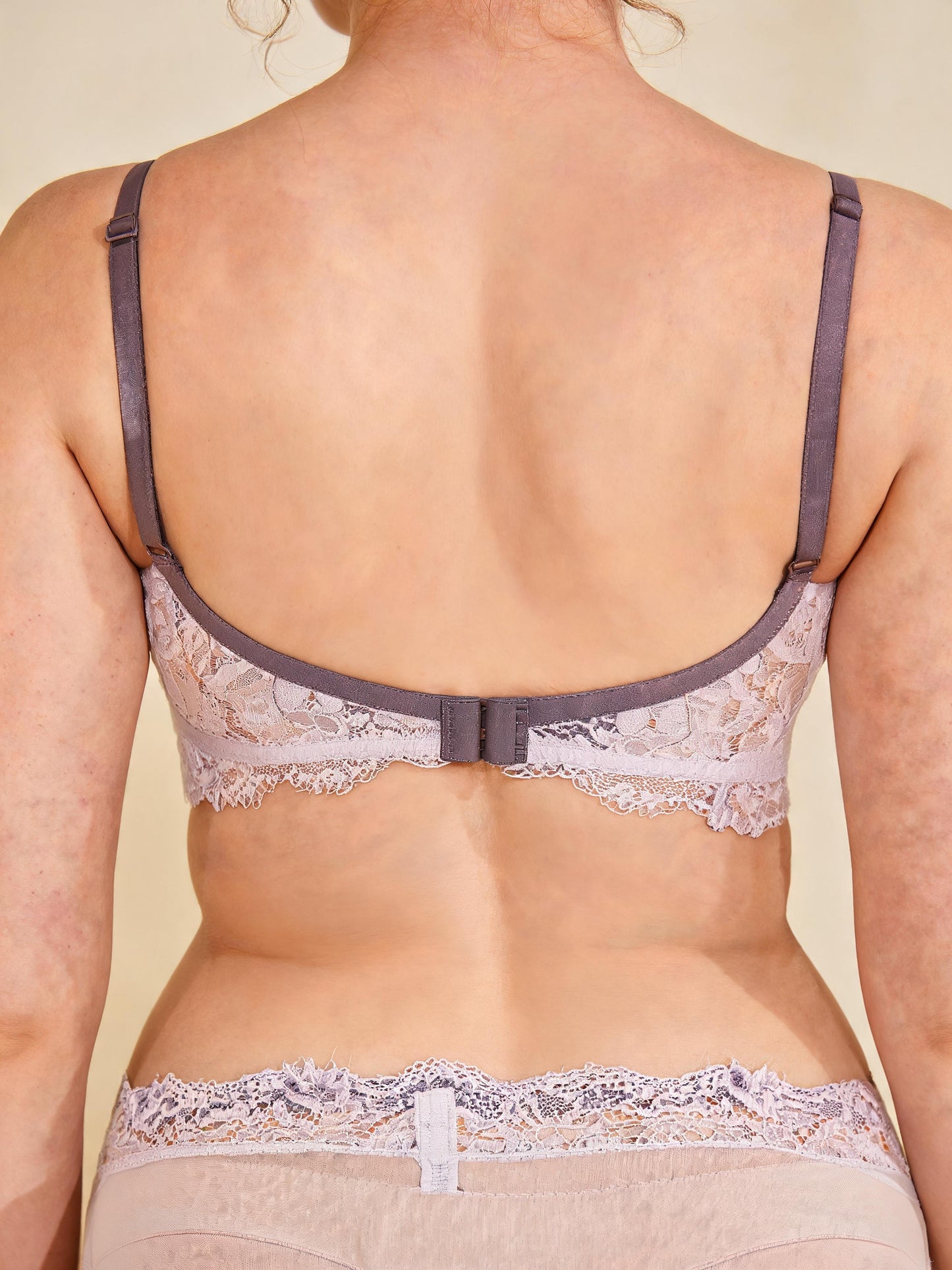 French-Inspired Allover Lace Balconette Bra & Sheer-Trimmed Panty Set