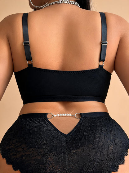 Lace High-Waist Lingerie Set with Underwire Support