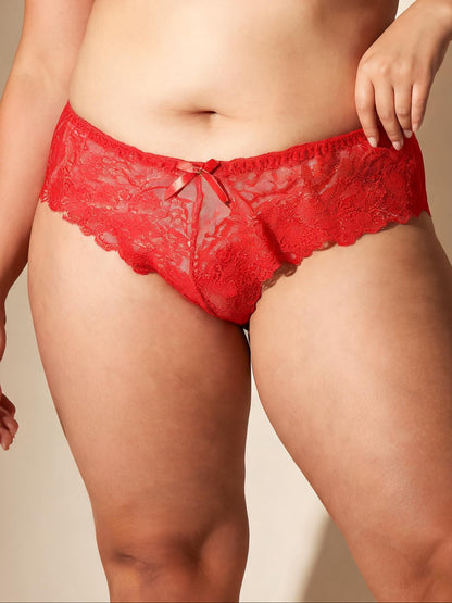 Hollow Out See Through Low Waist Sheer Lace Thong